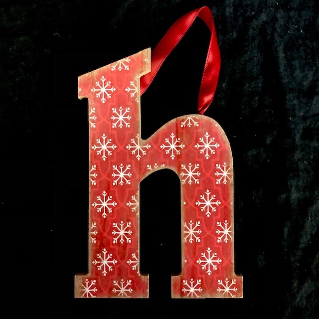 Merry Initials Ornament ~ H