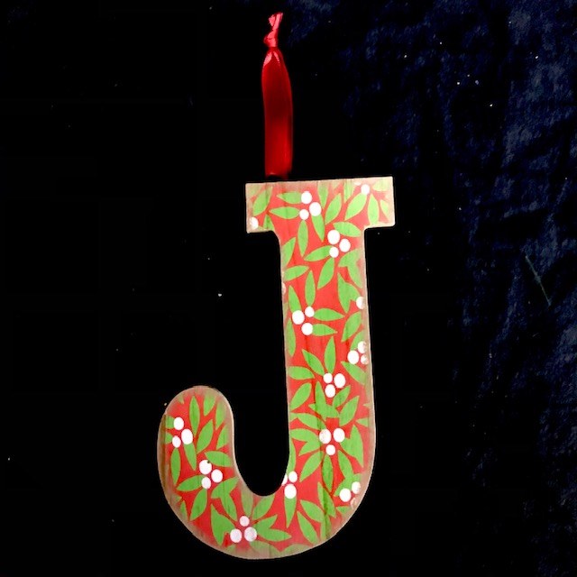 Merry Initials Ornament ~ J