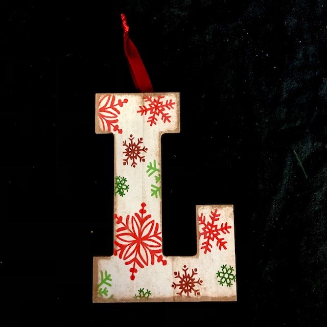 Merry Initials Ornament ~ L