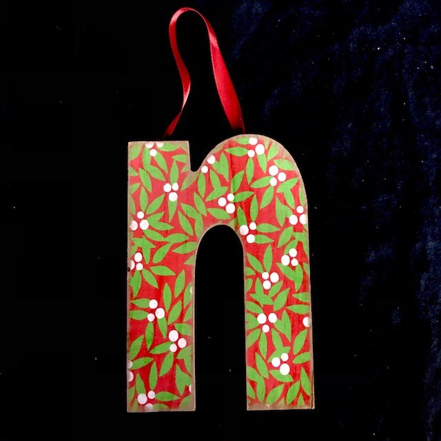 Merry Initials Ornament ~ N