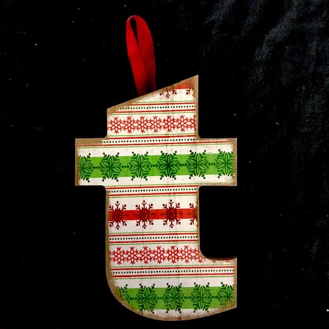Merry Initials Ornament ~ T