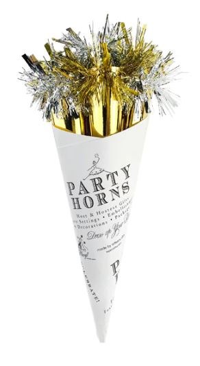 Party Horn Gold &amp; Silver 6ct