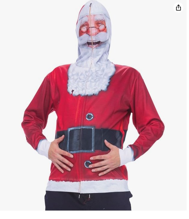 Faux Real SantaFaceHoodie L