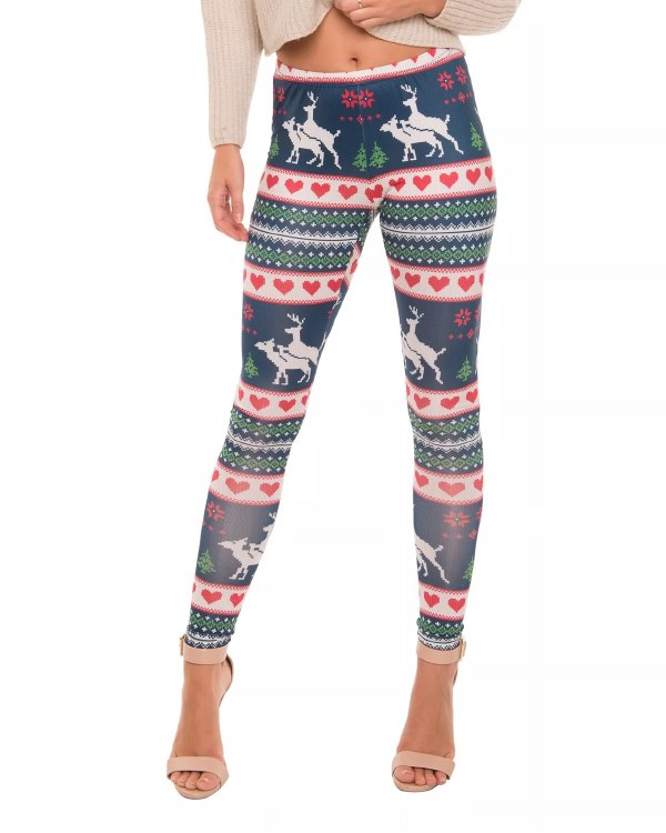 Faux Real Xmas Deer Leggings S