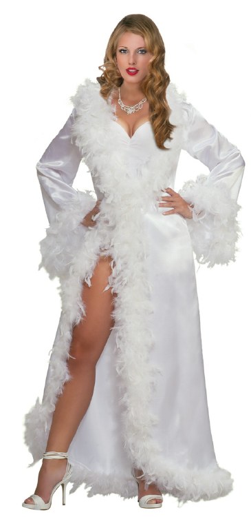 Hollywood Marabou Satin Robe