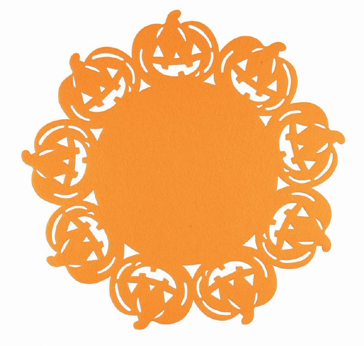Pumpkin Round Tbl Decor Felt
