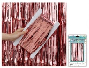 Foil Door Curtain Rose Gold