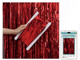Foil Door Curtain Red
