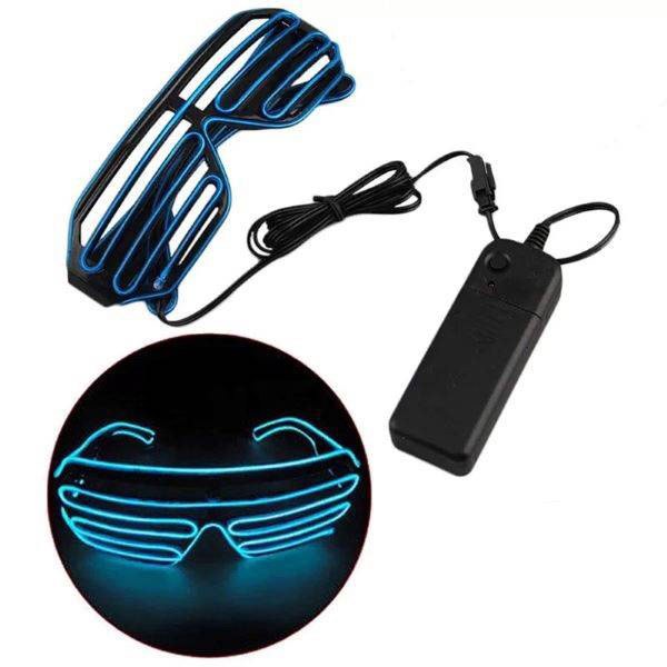 Festival Sunglasses Glow Light Up Neon Blue