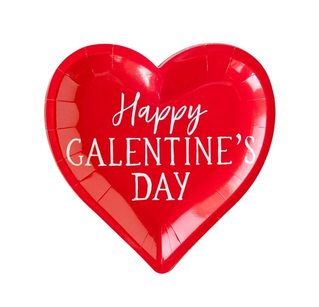 Heart Galentine's Day Plate 8"
