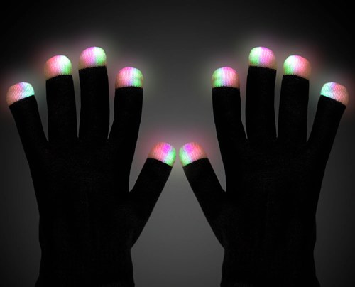 LED Gloves Black