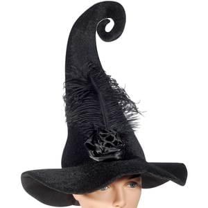 Hat Witch Blk Velvet Curl