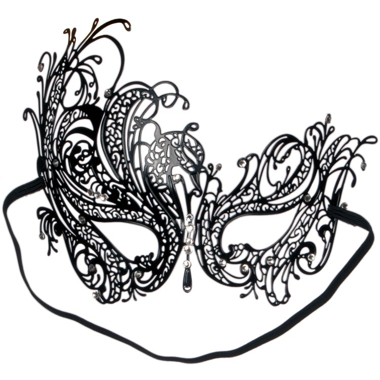 Mask Metallic Black Swirl
