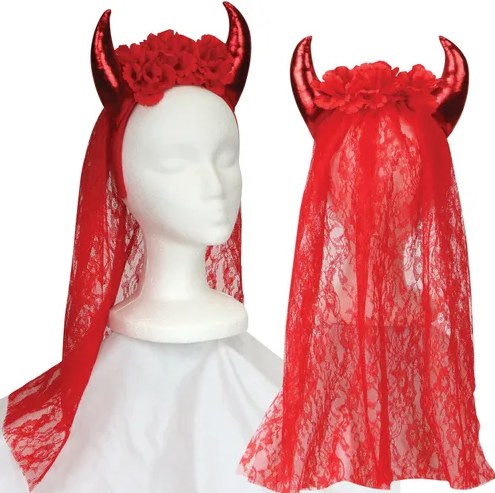 Headband Devil Veil Red