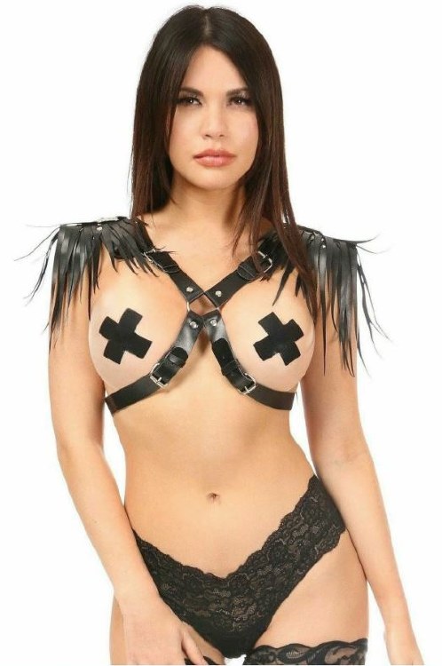 Harness Black/Gold Fringe