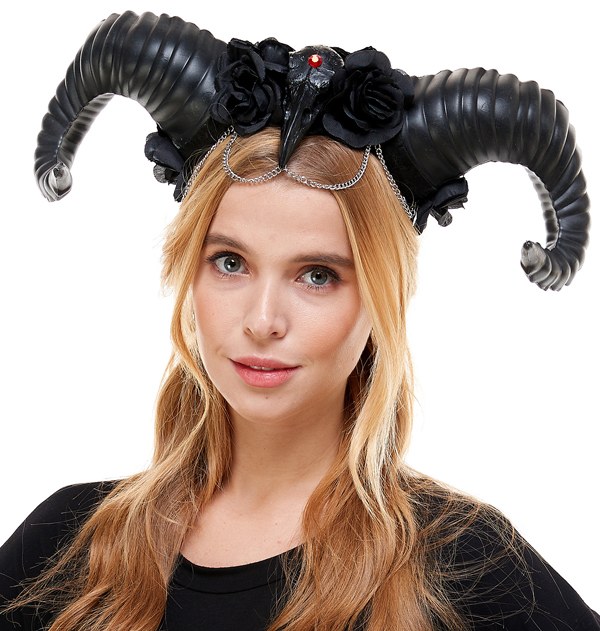 Headband Ram Horns Headband Gothic Black