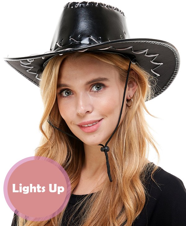 Light Up Cowboy Hat Black