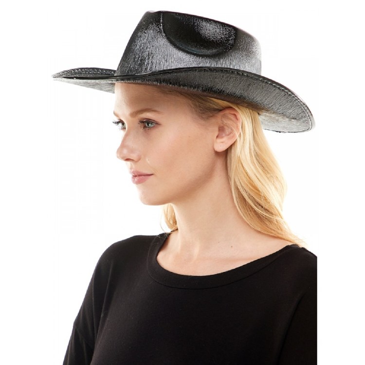 Cowboy Hat Metallic Black