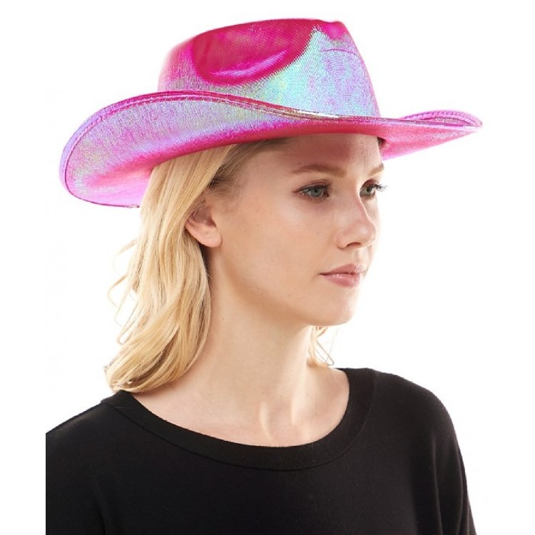 Cowboy Hat Metallic Hot Pink