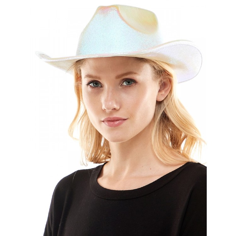 Cowboy Hat Metallic White