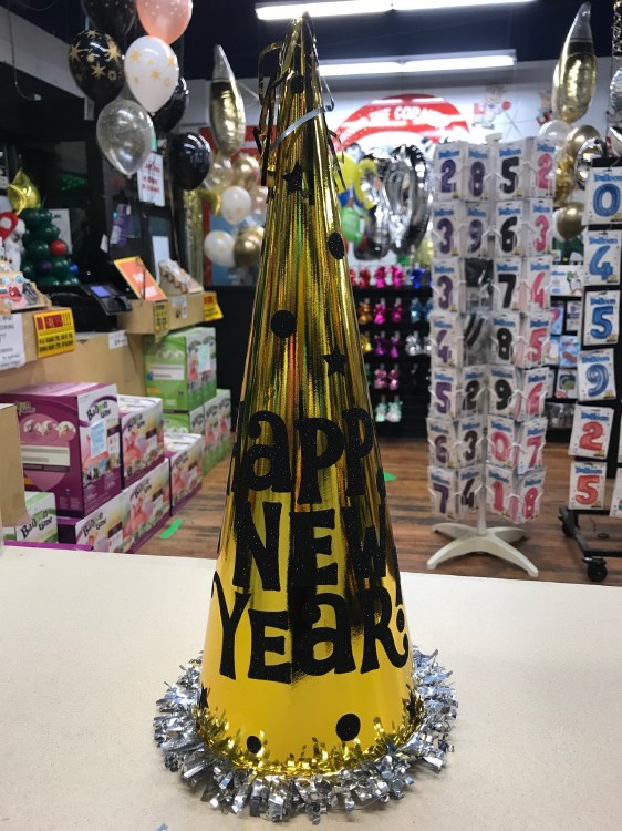 Tall New Years Hat - Gold