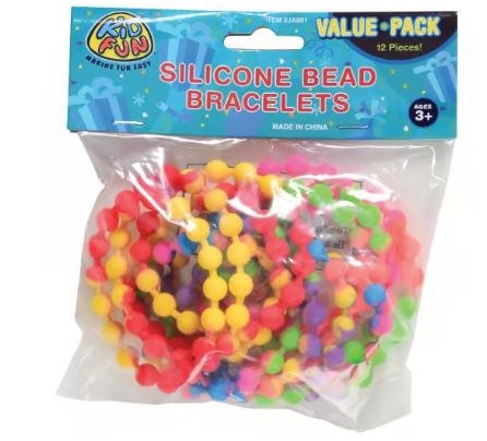Beaded Bracelet Silicone 12pk