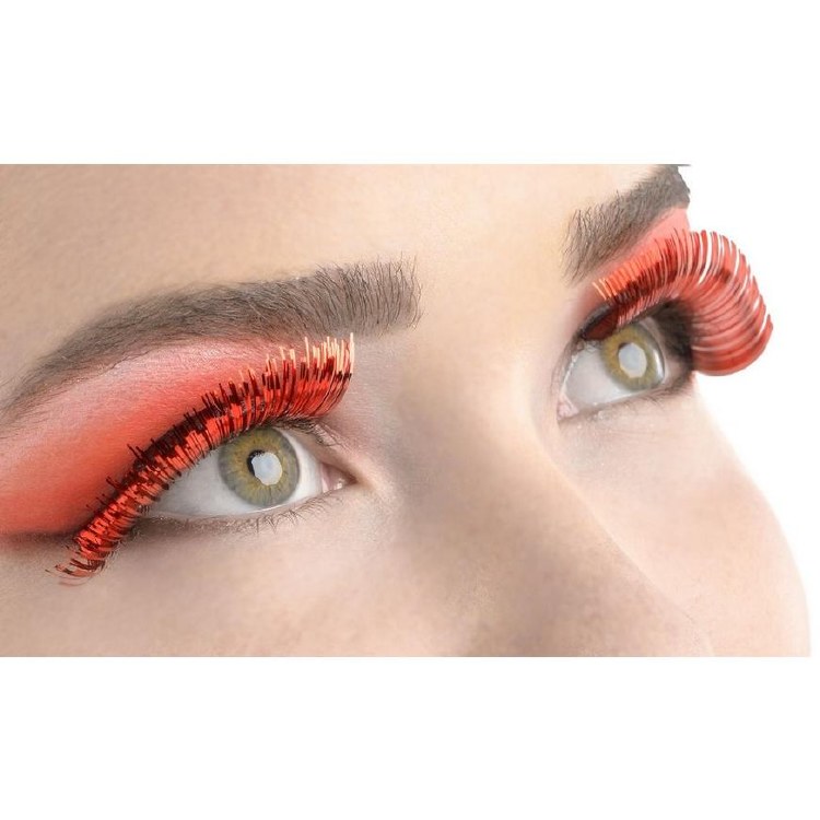 Eyelashes Metallic Red
