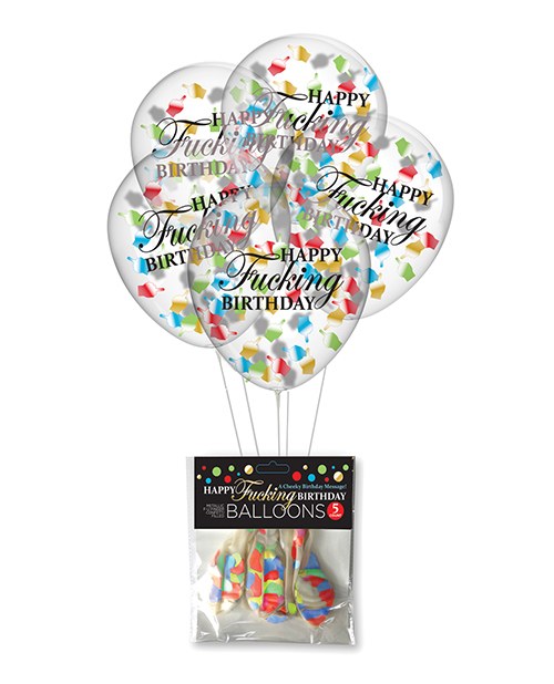 Happy Fucking Birthday 11" Bundle • Bundle of 5 Latex Helium Balloons (ONLY FLOATS 1 DAY)