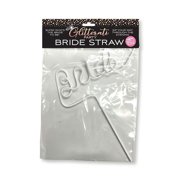 Glitterati Bride Straw - White
