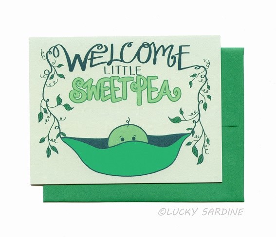 Card Welcome Little Sweet Pea
