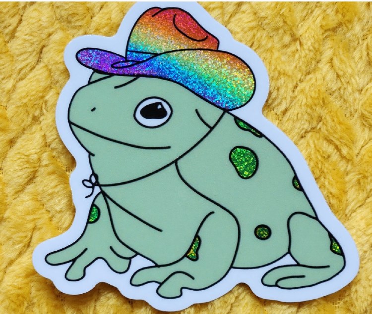 Sticker Gay Frog GLITTER
