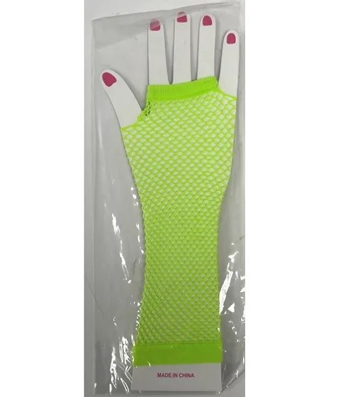 Fingerless Fishnet Gloves • Neon Green