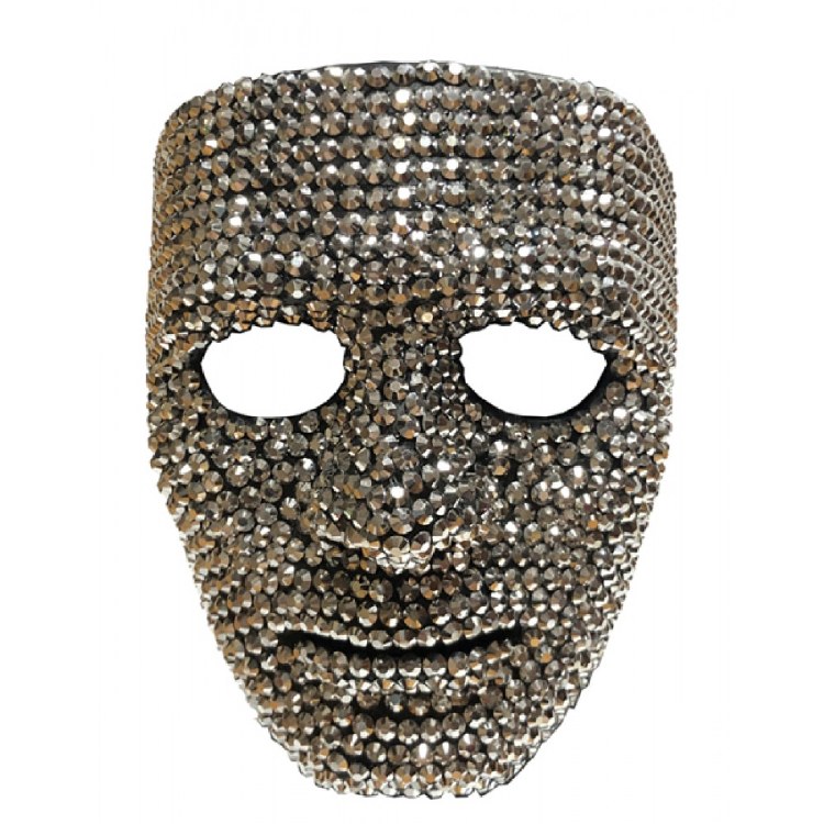 Rhinestone Mask Full ~ Silver