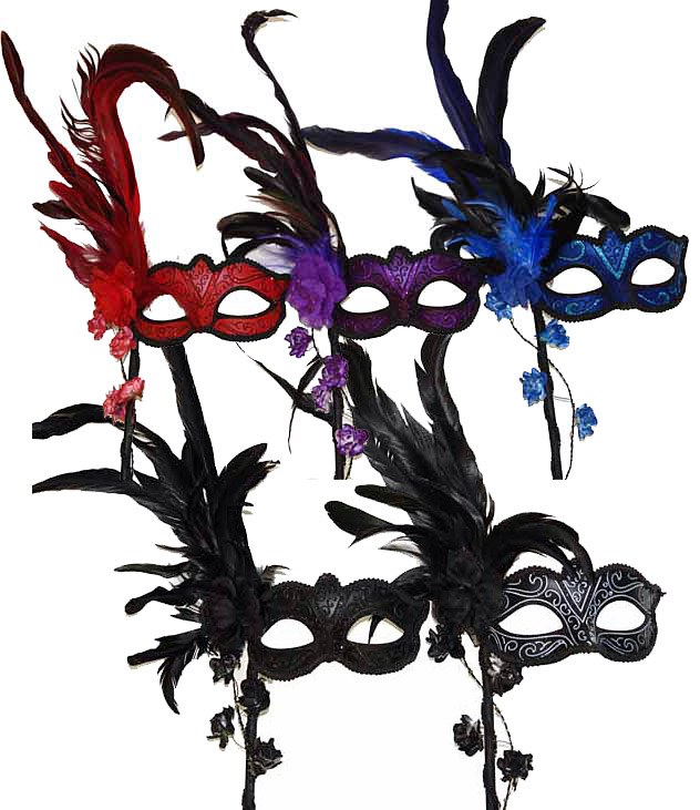 Venetian Stick Mask Purple