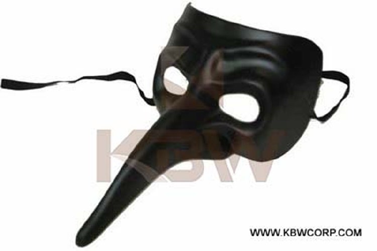 Venetian Long Nose Mask Black
