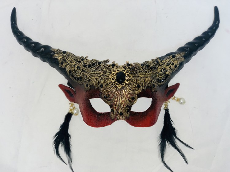 Horned Deviil Mask ~ Red
