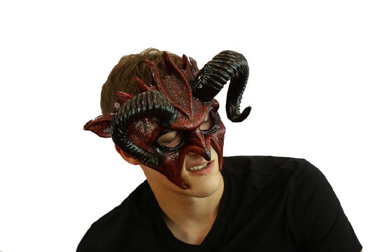 Horned Devil Mask Red