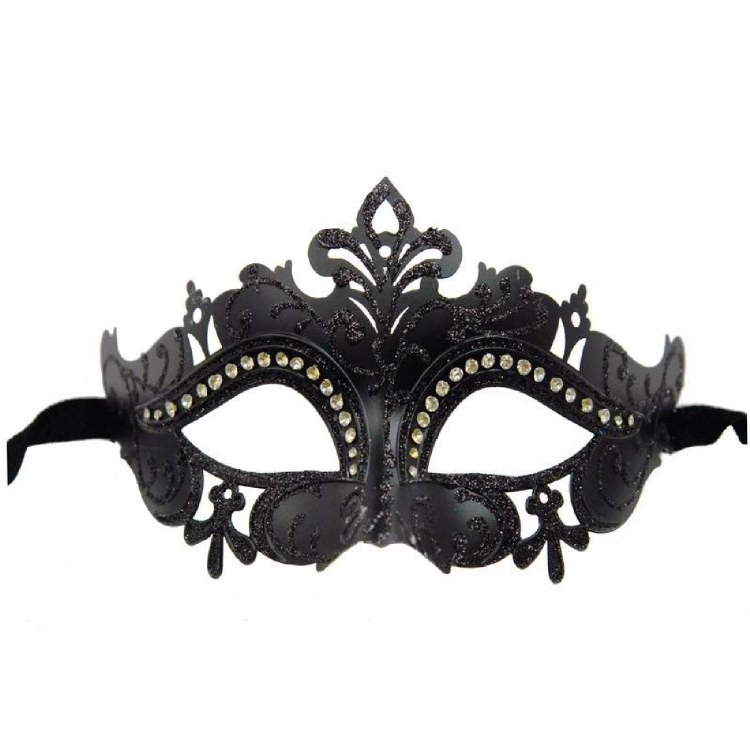 Mask Venetian Black Glitter