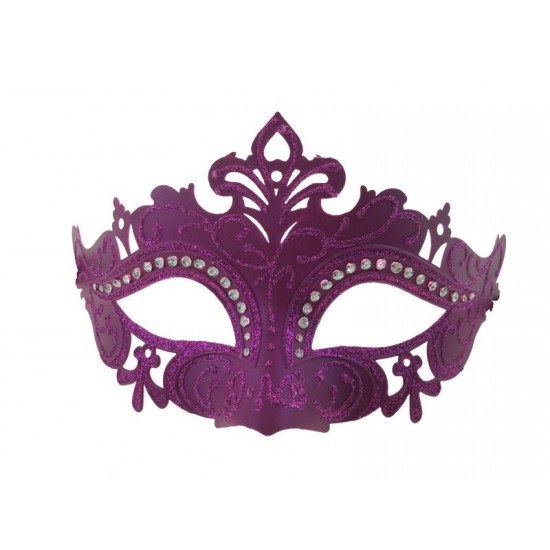 Mask Venetian Hot Pink Glitter