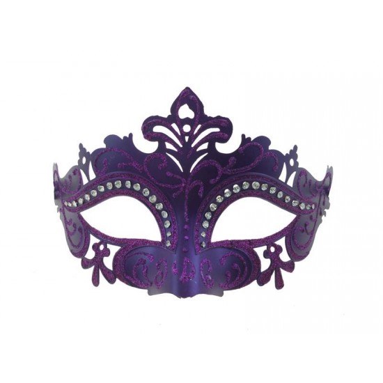 Mask Venetian Purple Glitter