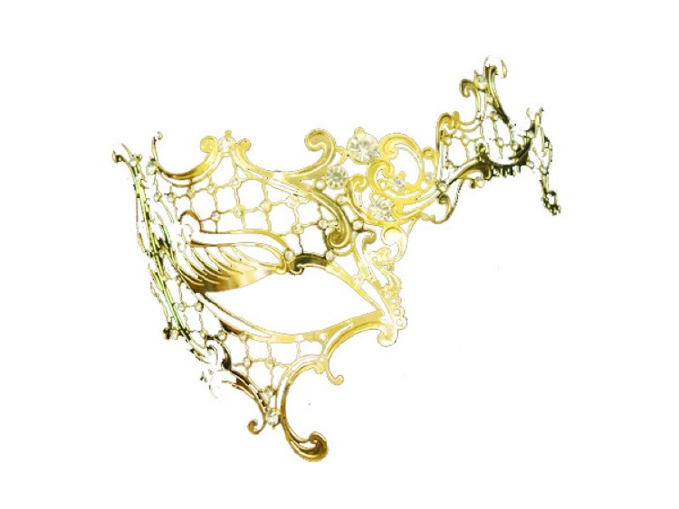 Mask Laser Cut Half Face Gold