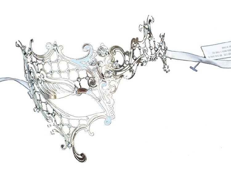 Mask Laser Cut Half Face Silver