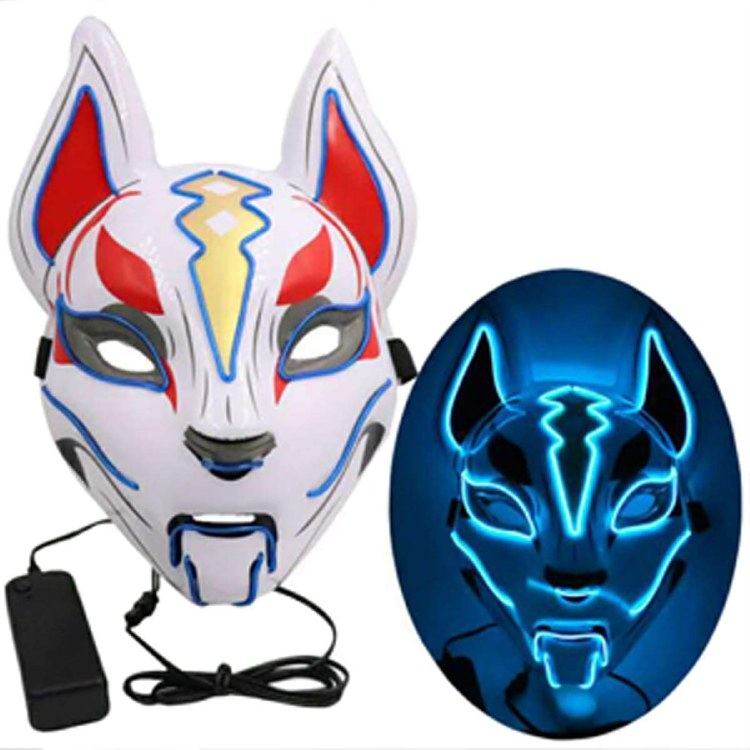 Light Up Fox Mask Blue