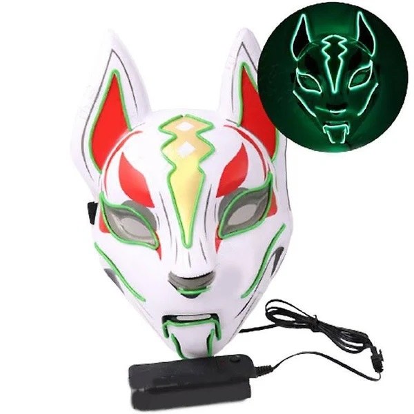 Light Up Fox Mask Green