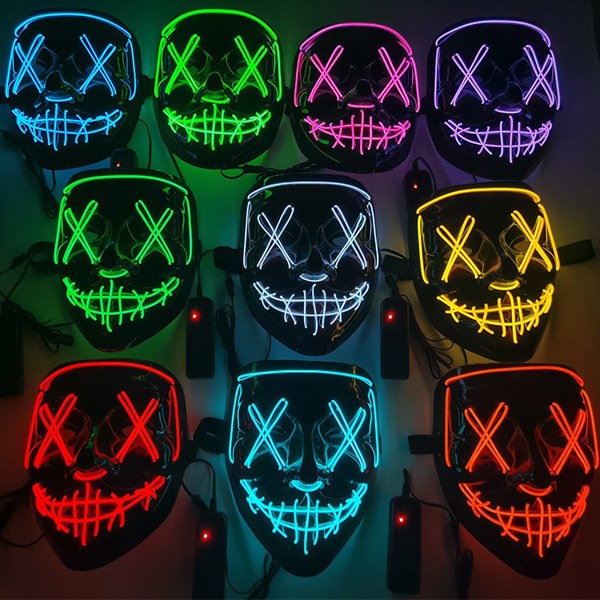 Neon Light Up Purge Mask Asst
