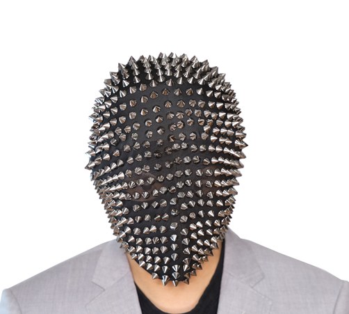 Full Head Studded Mask - Silver