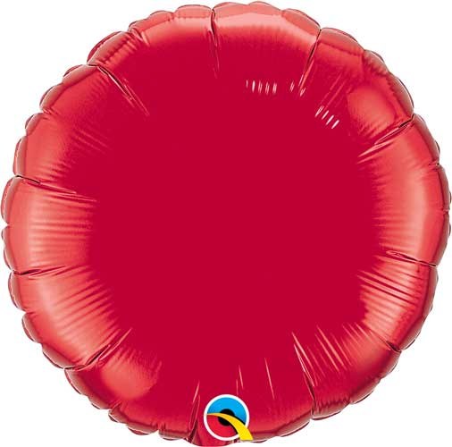 Round Shape • 18" Standard Size Mylar Helium Balloon • RED