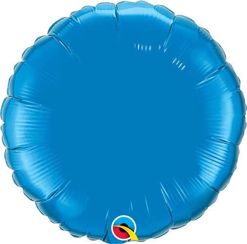 Round Shape • 18" Standard Size Mylar Helium Balloon • BLUE SAPPHIRE