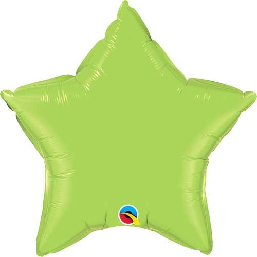 Star Shape • 18&quot; Standard Size Mylar Helium Balloon • GREEN, LIME