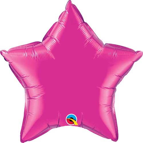 Star Shape • 18" Standard Size Mylar Helium Balloon • PINK, MAGENTA